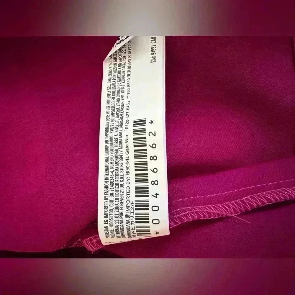 Women’s Hot Pink Bell Sleeve Crop Top Size Small - Picture 6 of 6